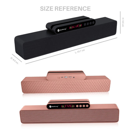 Newrixing NR-5017 LED Bluetooth Portable Speaker TWS Connection Loudspeaker Sound System 10W Stereo Surround Speaker(Rose Gold)-garmade.com