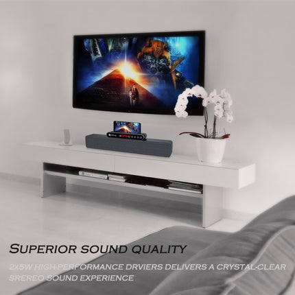 Newrixing NR-5017 LED Bluetooth Portable Speaker TWS Connection Loudspeaker Sound System 10W Stereo Surround Speaker(Silver)-garmade.com