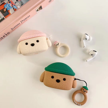 For Apple AirPods Pro Teddy Dog Bluetooth Headphone Protective Case(Brown)-garmade.com