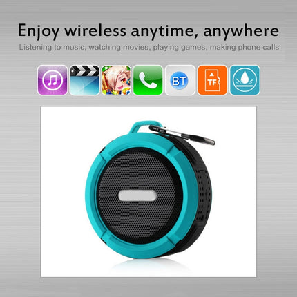 C6a Outdoor Chuck Wireless Bluetooth Car Speaker Suction Cup Speaker, Support TF Card(Blue)-garmade.com