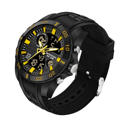 SANDA 791 Watch Genuine Fashion Sports Multifunction Electronic Watch Popular Men luminous Wrist Watch(Yellow)-garmade.com