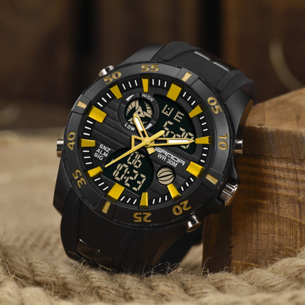 SANDA 791 Watch Genuine Fashion Sports Multifunction Electronic Watch Popular Men luminous Wrist Watch(Yellow)-garmade.com