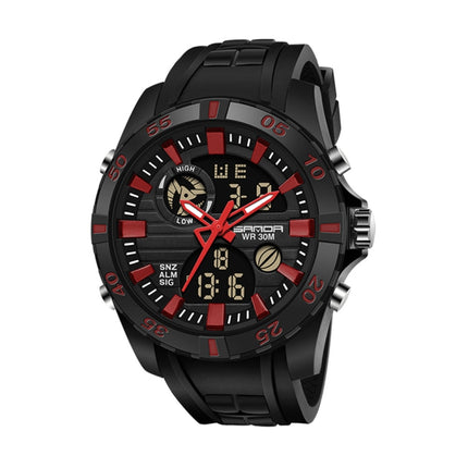 SANDA 791 Watch Genuine Fashion Sports Multifunction Electronic Watch Popular Men luminous Wrist Watch(Red)-garmade.com