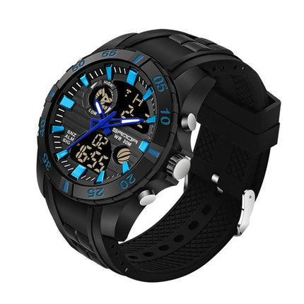 SANDA 791 Watch Genuine Fashion Sports Multifunction Electronic Watch Popular Men luminous Wrist Watch(Blue)-garmade.com