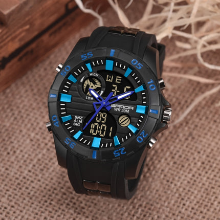 SANDA 791 Watch Genuine Fashion Sports Multifunction Electronic Watch Popular Men luminous Wrist Watch(Blue)-garmade.com