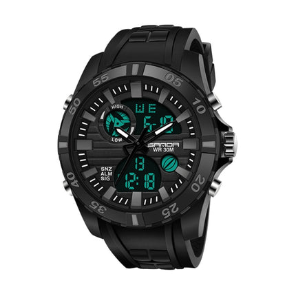 SANDA 791 Watch Genuine Fashion Sports Multifunction Electronic Watch Popular Men luminous Wrist Watch(Black)-garmade.com