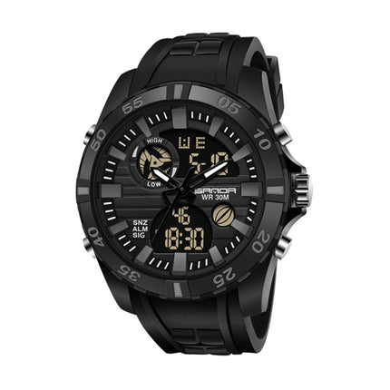 SANDA 791 Watch Genuine Fashion Sports Multifunction Electronic Watch Popular Men luminous Wrist Watch(Black)-garmade.com