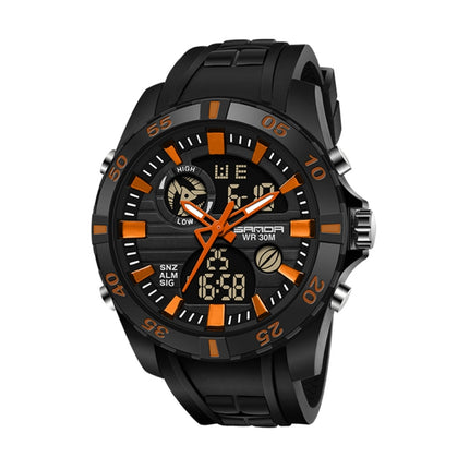 SANDA 791 Watch Genuine Fashion Sports Multifunction Electronic Watch Popular Men luminous Wrist Watch(Orange)-garmade.com
