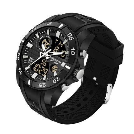 SANDA 791 Watch Genuine Fashion Sports Multifunction Electronic Watch Popular Men luminous Wrist Watch(White)-garmade.com