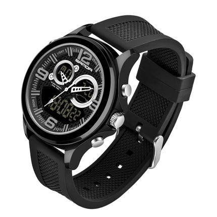 SANDA 793 large Dial Tide Watch Student Fashion Trend Multi Function Double Glow Waterproof Electronic Watch(Black)-garmade.com