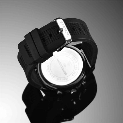 SANDA 793 large Dial Tide Watch Student Fashion Trend Multi Function Double Glow Waterproof Electronic Watch(Black)-garmade.com