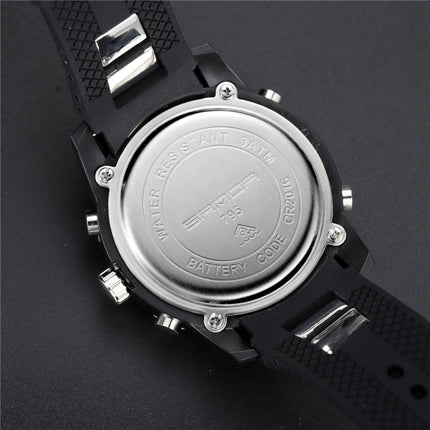 SANDA New Waterproof Luminous Plastic Multi Functional Watch Men Outdoor Sports LED Electronic Watch(Black)-garmade.com