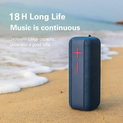 P15 10W Portable Bluetooth Speaker Outdoor Loudspeaker Sound System Stereo, Support TF&FM(Black)-garmade.com