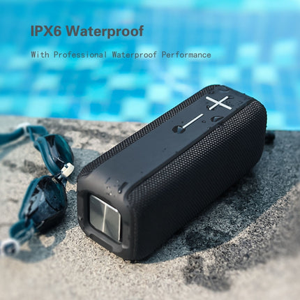 P15 10W Portable Bluetooth Speaker Outdoor Loudspeaker Sound System Stereo, Support TF&FM(Black)-garmade.com