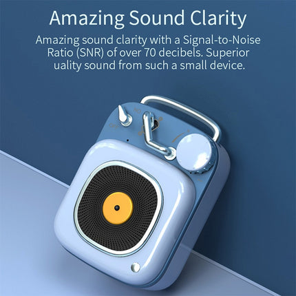 HM20 Retro Mini Wireless Bluetooth 5.0 Portable Speaker Microphone Aluminium Alloy Body Music Player(Yellow)-garmade.com