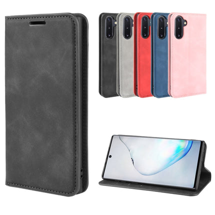 For Galaxy Note10 Retro-skin Business Magnetic Suction Leather Case with Holder & Card Slots & Wallet(Black)-garmade.com
