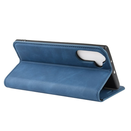 For Galaxy Note10 Retro-skin Business Magnetic Suction Leather Case with Holder & Card Slots & Wallet(Dark Blue)-garmade.com