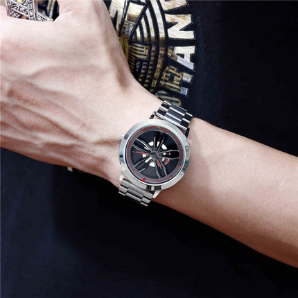 SANDA1009 Watch Man Student Casual Waterproof Steel Band Watch Man(Black)-garmade.com