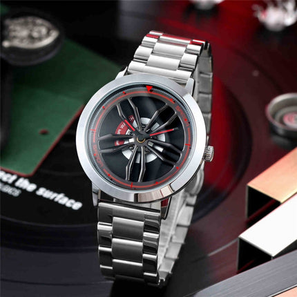 SANDA1009 Watch Man Student Casual Waterproof Steel Band Watch Man(Silver)-garmade.com