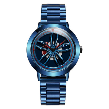 SANDA1009 Watch Man Student Casual Waterproof Steel Band Watch Man(Blue)-garmade.com