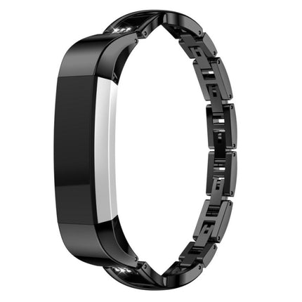 For Fitbit Alta smart watch X-shaped metal strap(black)-garmade.com