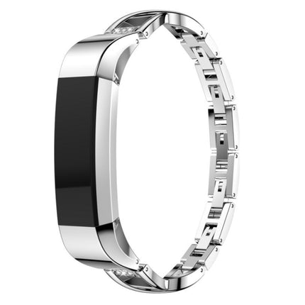 For Fitbit Alta Smart Watch X-shaped Metal Strap(Silver)-garmade.com