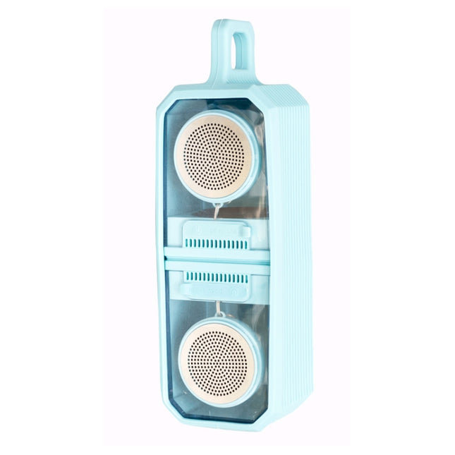 BT628 10W Portable TWS Transparent Bluetooth Speakers With Magnetic Connectable Base Outdoor Stereo Bass Subwoofer(Blue)-garmade.com