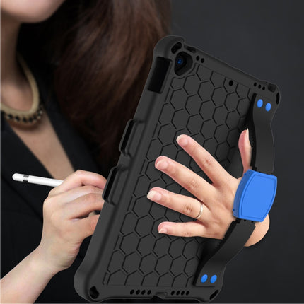 For iPad 10.2 Honeycomb Design EVA + PC Four Corner Shockproof Protective Case with Straps (Black Blue)-garmade.com