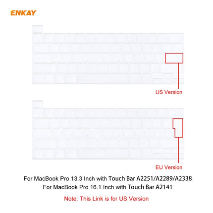 ENKAY TPU Soft Keyboard Protector for MacBook Pro 16 inch A2141 / Pro 13.3 inch A2289 & A2251 & A2338 (2020), US Version-garmade.com