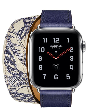 For Apple Watch 3 / 2 / 1 Generation 38mm Universal Silk Screen Printing Double-loop Watchband(Blue)-garmade.com