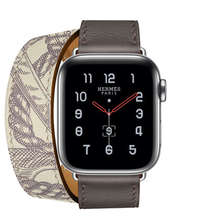 For Apple Watch 3 / 2 / 1 Generation 38mm Universal Silk Screen Printing Double-loop Watchband(Gray)-garmade.com