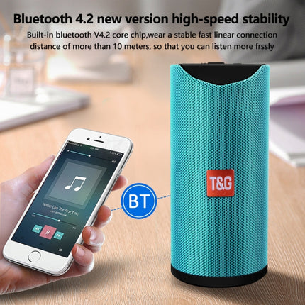 T&G TG113 Portable Bluetooth Speakers Waterproof Stereo Outdoor Loudspeaker MP3 Bass Sound Box with FM Radio(Black)-garmade.com