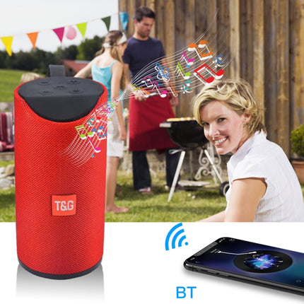 T&G TG113 Portable Bluetooth Speakers Waterproof Stereo Outdoor Loudspeaker MP3 Bass Sound Box with FM Radio(Green)-garmade.com