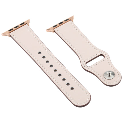 For Apple Watch 3 / 2 / 1 Generation 42mm Universal Buckle Leather Strap(Ivory white)-garmade.com