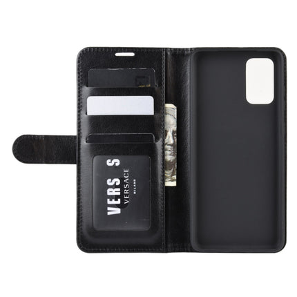 For Galaxy S20+ R64 Texture Single Horizontal Flip Protective Case with Holder & Card Slots & Wallet& Photo Frame(Black)-garmade.com
