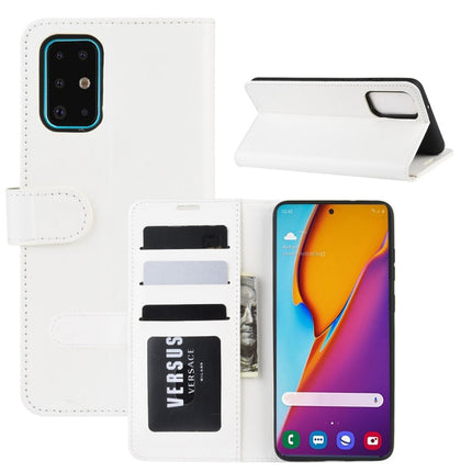 For Galaxy S20+ R64 Texture Single Horizontal Flip Protective Case with Holder & Card Slots & Wallet& Photo Frame(White)-garmade.com