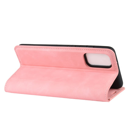 For Galaxy S20+ Retro-skin Business Magnetic Suction Leather Case with Holder & Card Slots & Wallet(Pink)-garmade.com