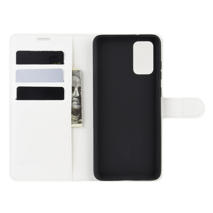 For Galaxy S20 Litchi Texture Horizontal Flip Protective Case with Holder & Card Slots & Wallet(White)-garmade.com
