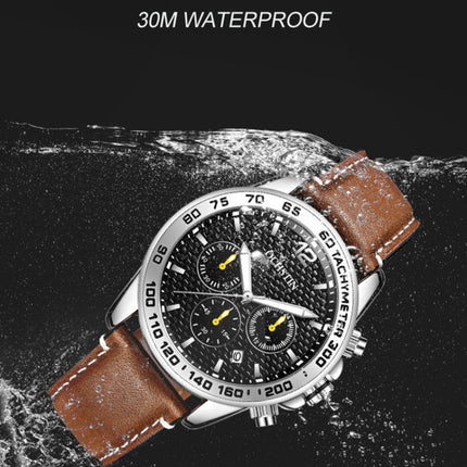 OCHSTIN 6117 Fashion Watch Leisure Leather Outdoor Sports Waterproof Watch(Brown )-garmade.com