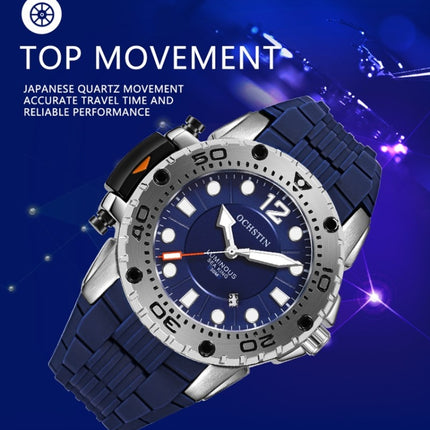 OCHSTIN 6124 Night Light Waterproof Men Watch Outdoor Sports Quartz Watch Silicone Watch(Blue)-garmade.com