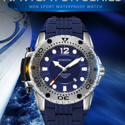 OCHSTIN 6124 Night Light Waterproof Men Watch Outdoor Sports Quartz Watch Silicone Watch(Green)-garmade.com
