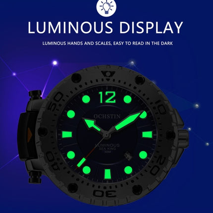 OCHSTIN 6124 Night Light Waterproof Men Watch Outdoor Sports Quartz Watch Silicone Watch(Green)-garmade.com