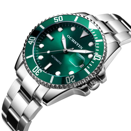 OCHSTIN 6126 Water Ghost Full Automatic Solid Stainless Steel Men Mechanical Watch Waterproof Night Light(Green)-garmade.com