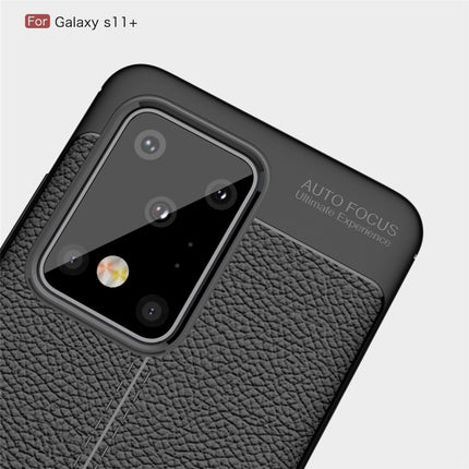 For Galaxy S20 Ultra Litchi Texture TPU Shockproof Case(Navy Blue)-garmade.com