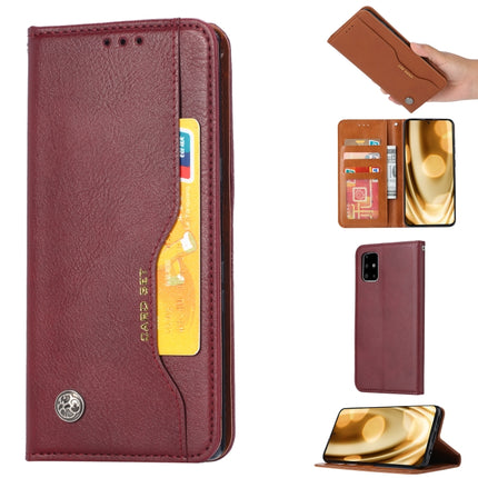 For Galaxy S20 Knead Skin Texture Horizontal Flip Leather Case with Photo Frame & Holder & Card Slots & Wallet(Wine Red)-garmade.com