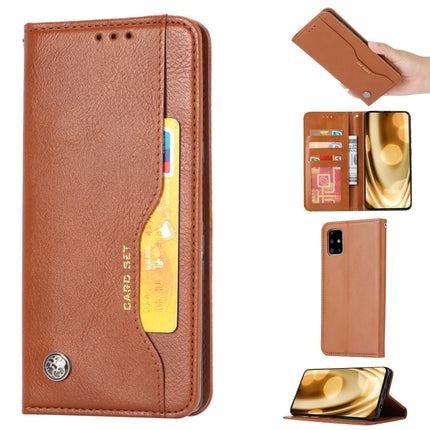 For Galaxy S20 Knead Skin Texture Horizontal Flip Leather Case with Photo Frame & Holder & Card Slots & Wallet(Brown)-garmade.com
