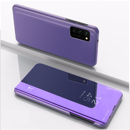 For Galaxy S20+ Plated Mirror Horizontal Flip Leather Case with Holder(Purple Blue)-garmade.com