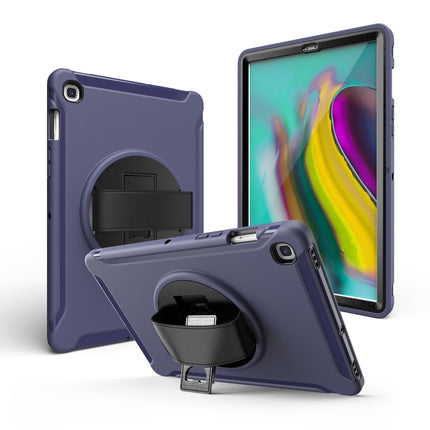 For iPad 10.5 / Air 10.5 360 Degree Rotation PC + Silicone Protective Case with Holder & Hand-strap(Dark Blue)-garmade.com