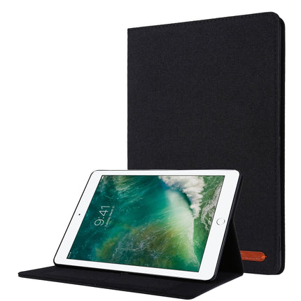 For iPad 10.2 Cloth Style TPU Flat Protective Shell(Black)-garmade.com