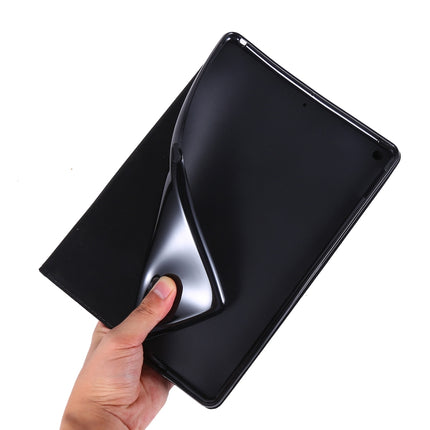 For iPad 10.2 Cloth Style TPU Flat Protective Shell(Black)-garmade.com
